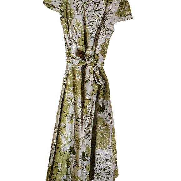 Karin Stevens Dress, Size 10, Green/Cream - Picture 2 of 2